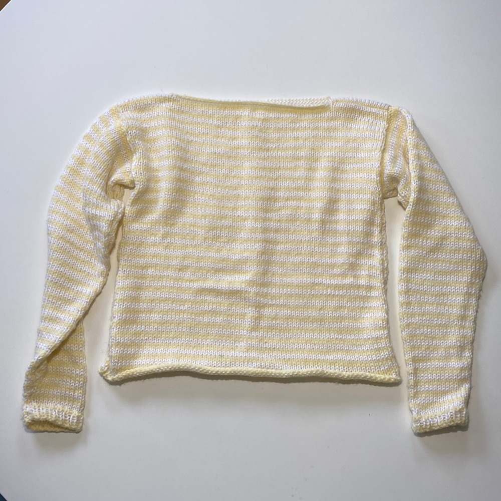 NWOT Hand knit, super soft, bee striped sweater